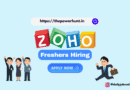 Software Developer Job Opportunity at ZOHO-Freshers