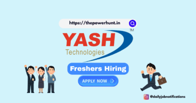 Yash Technologies Hiring Trainee Consultant-Freshers
